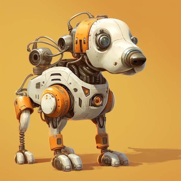 Linda ilustración de un perro robot