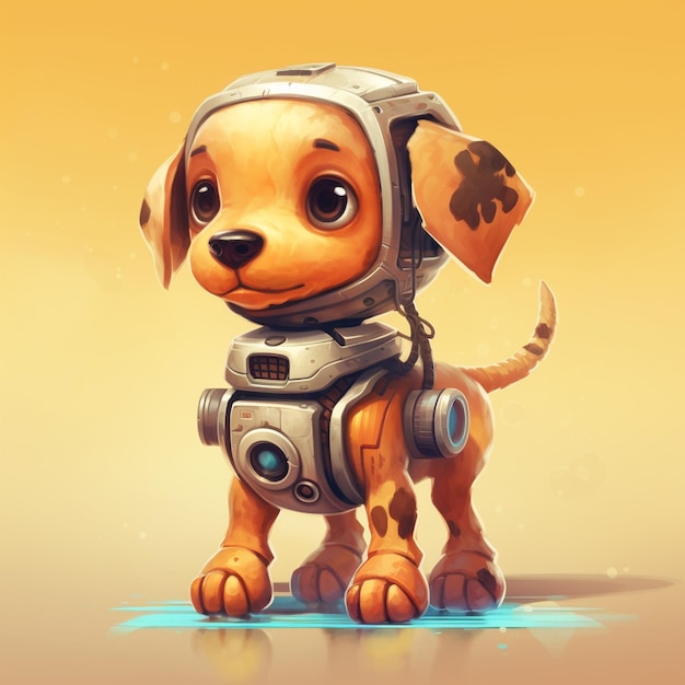 Linda ilustración de un perro robot