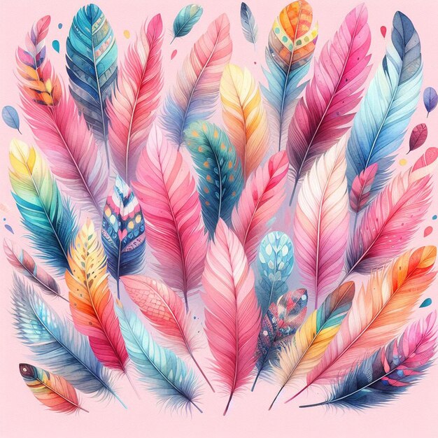 linda ilustración de plumas