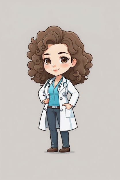 Foto linda ilustración vectorial doctora