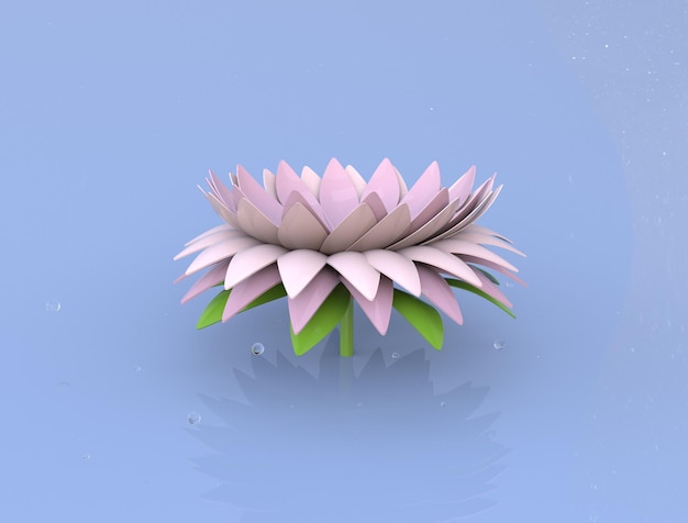 Linda imagem de Lotus 3d rednder 3d rendring rosa de plástico