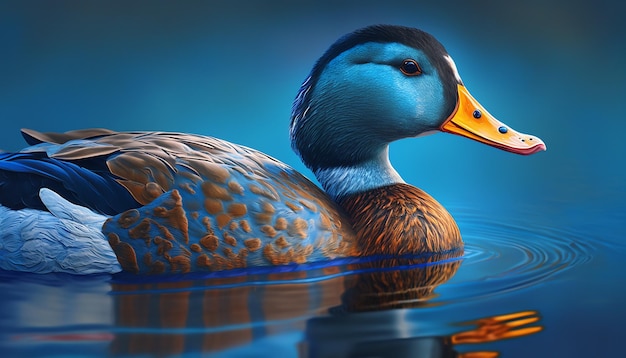 Linda imagem de pato de cor azul celeste Ai gerou arte