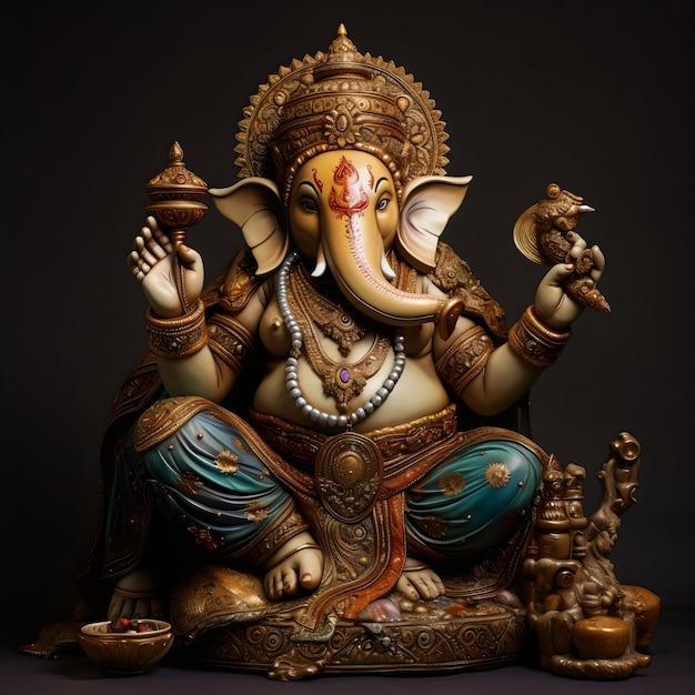 Linda imagen de Ganpati con un hermoso fondo.