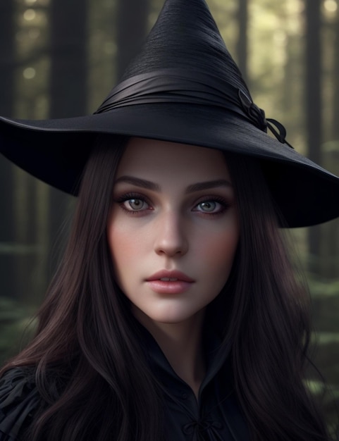 Linda jovem bruxa para o halloween