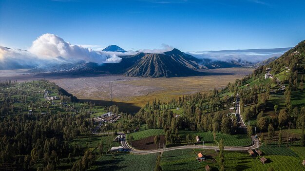 Linda manhã na montanha Bromo