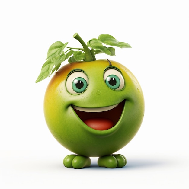 Linda manzana verde de dibujos animados de Pixar
