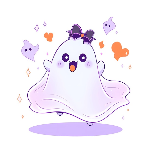 Foto linda mascota fantasma de halloween