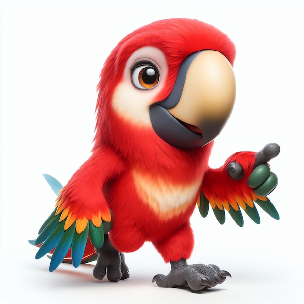 La linda mascota del loro guacamayo rojo