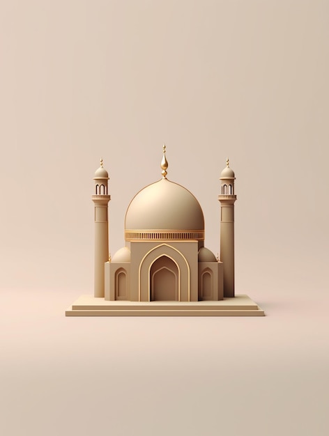 linda mezquita islámica 3d para ramadán y Eid saludo de fondo