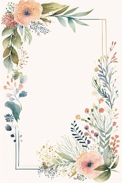 Linda moldura boho aquarela