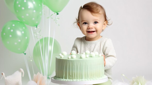 Linda niña celebra cumpleaños