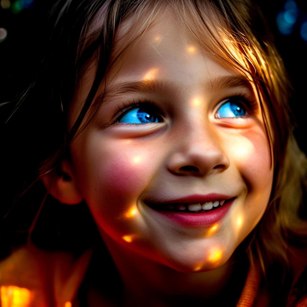 Linda niña con hermosos ojos azules