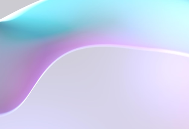 Linda onda roxa ciano sobre um fundo claro. ilustração 3d, renderização em 3d.