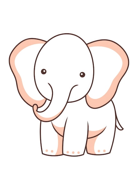 Linda página para colorear de elefante bebé en papel A4