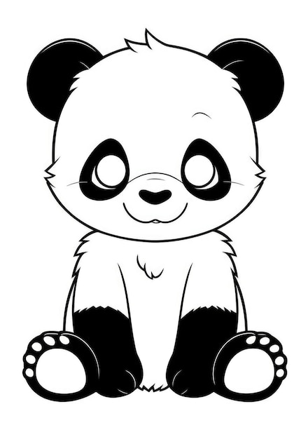 linda página para colorear de panda en papel A4