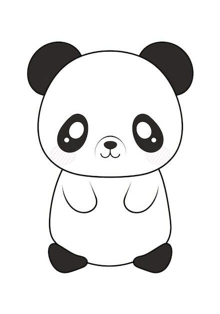 Foto linda página para colorear de panda en papel a4