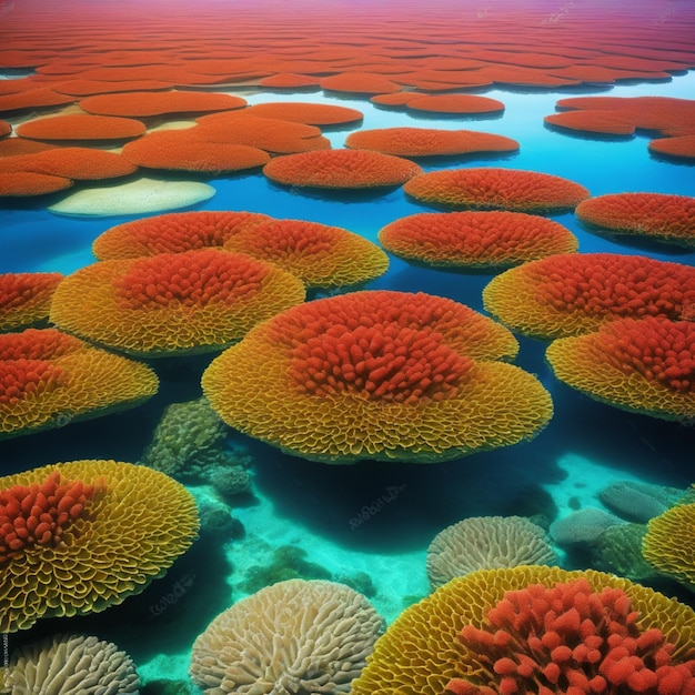 linda paisagem de coral de água vibrante fotografia profissional