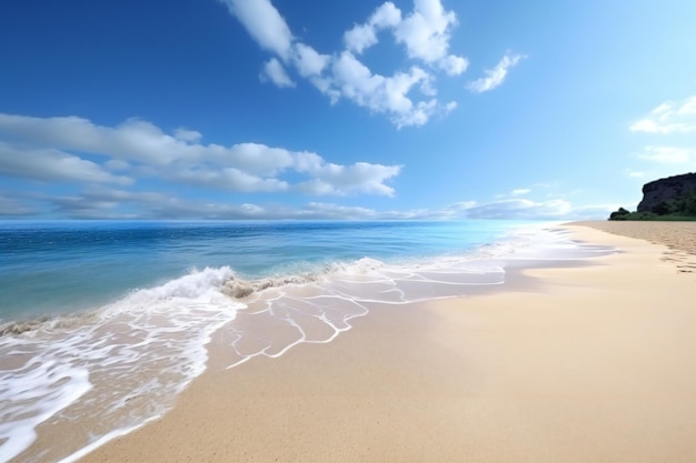 Foto linda paisagem de praia de areia fundo natureza mar oceano