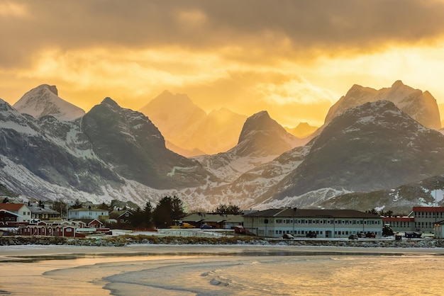 Linda paisagem natural de Lofoten na Noruega