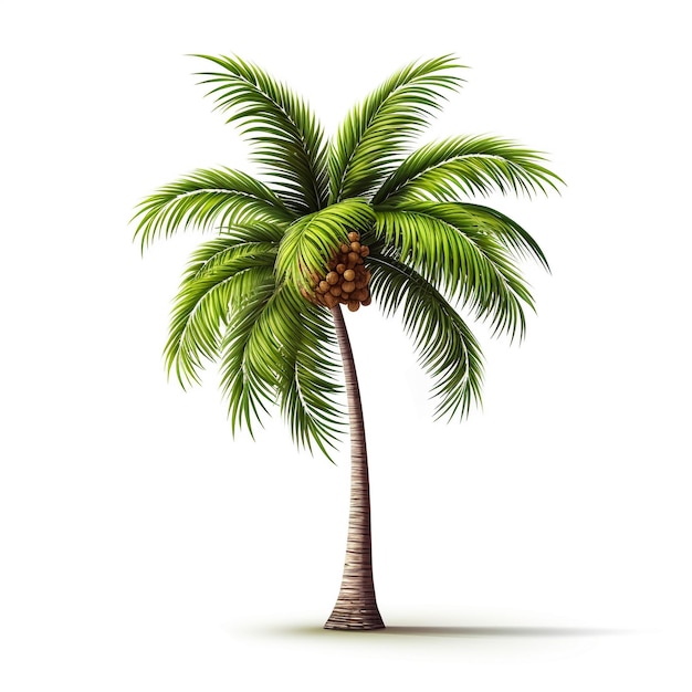 Linda palmeira verde isolada em fundo branco