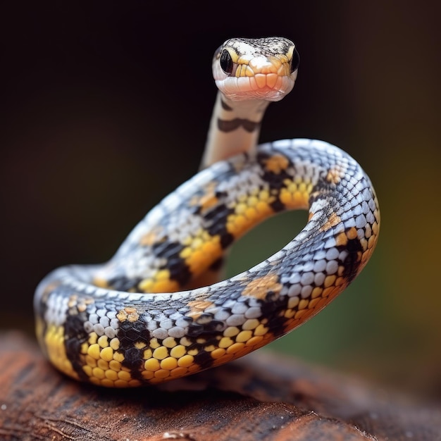 Linda pequeña serpiente retorcida generativa ai