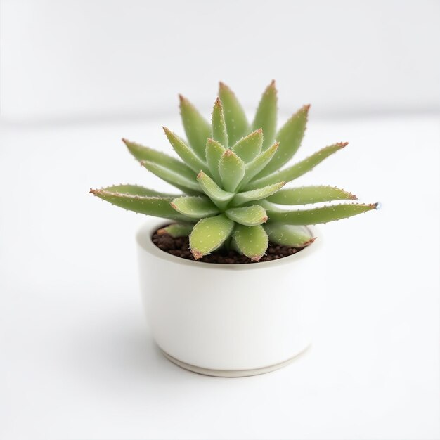 Una linda planta de aloe en una olla.