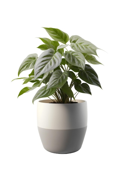 Linda planta ornamental em vaso de flores isolado em branco Decoração de casa generativa ai