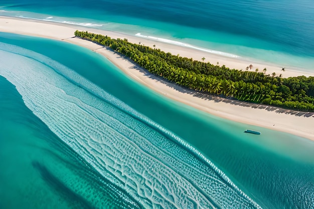 Linda praia costeira tirada de drone