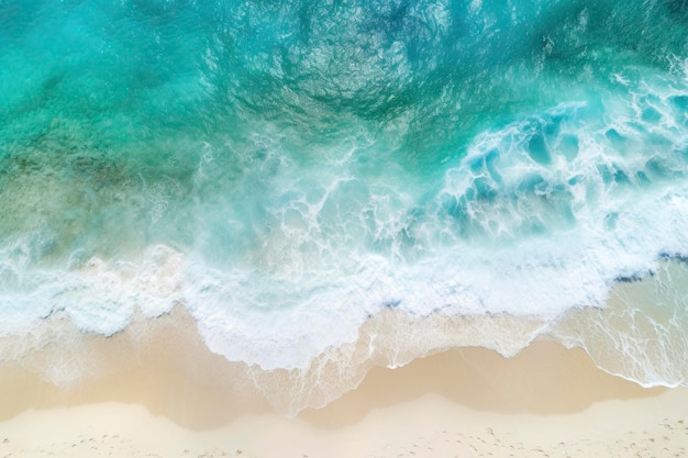 Linda praia paradisíaca com águas azuis cristalinas e resort de areia fofa