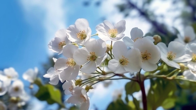 Linda primavera floral abstrato da natureza Ramos de cerejas em flor