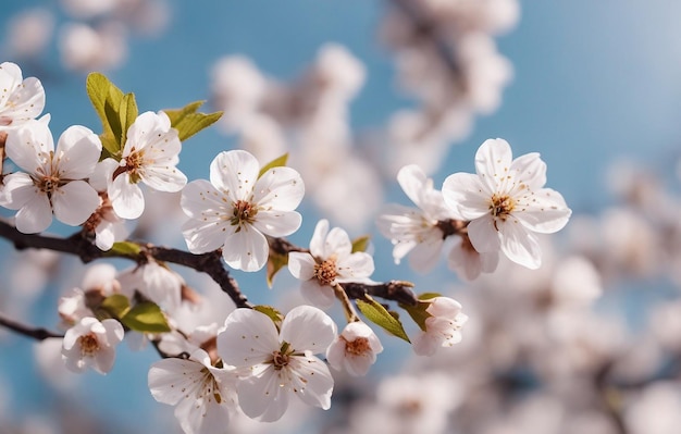 Linda primavera floral abstrato da natureza Ramos de damasco florescendo