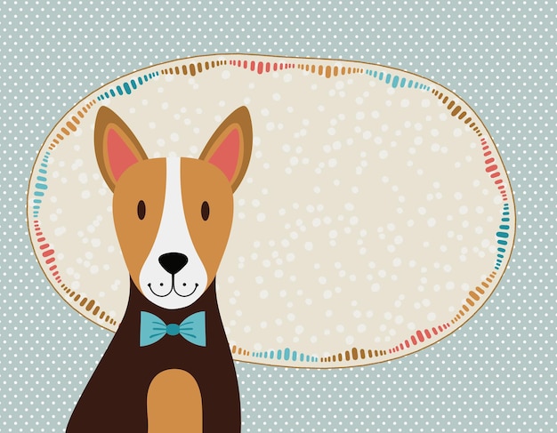 una linda tarjeta de felicitación con un perro y una corbata de papagaio