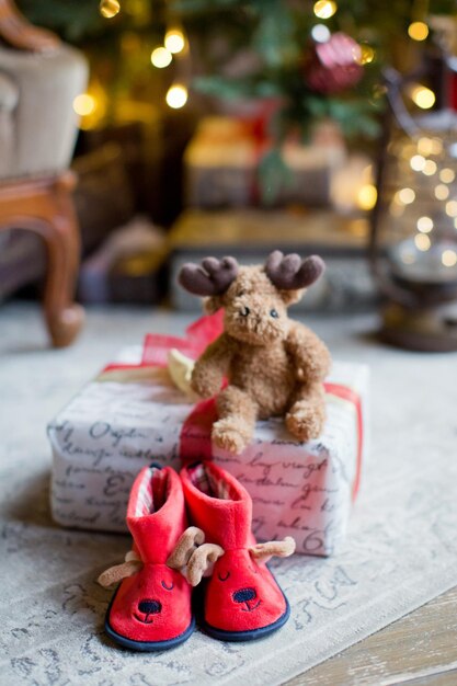 Lindas botas navideñas para bebé