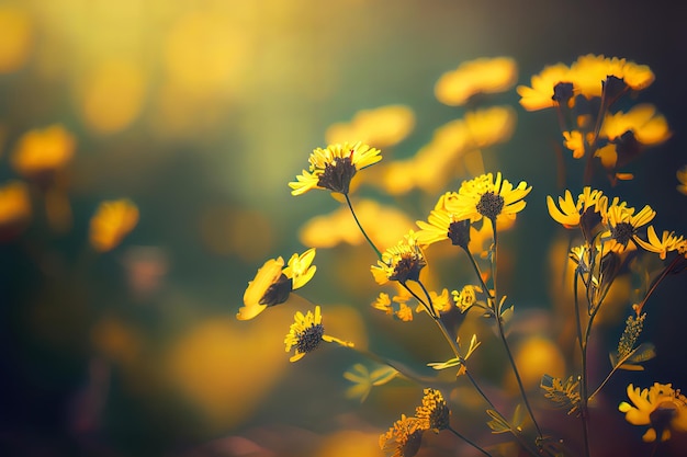 Lindas flores amarelas de verão