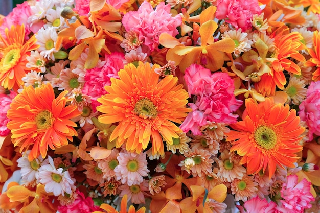 Lindas flores de fundo para a cena do casamento