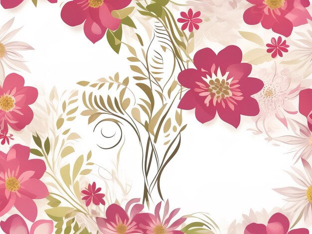 lindas flores e folhas de fundo vector