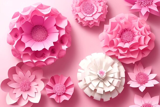 lindas flores de papel para el día de la mujer