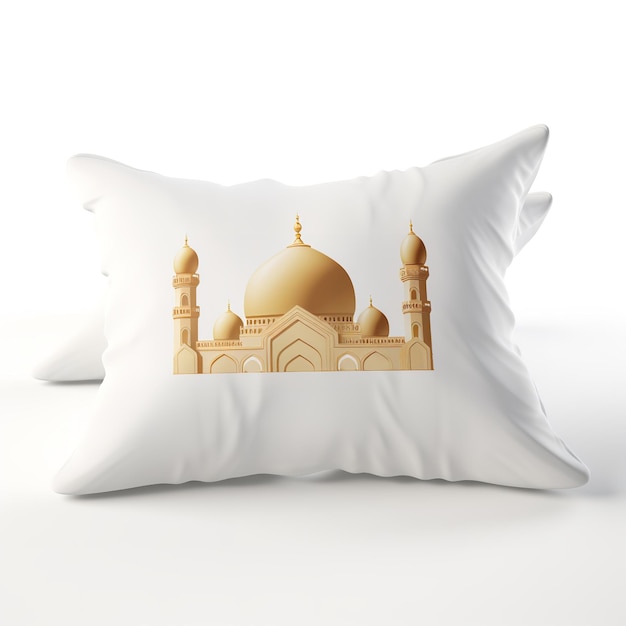 lindas fundas de almohada de Eid Mubarak aisladas sobre un fondo blanco