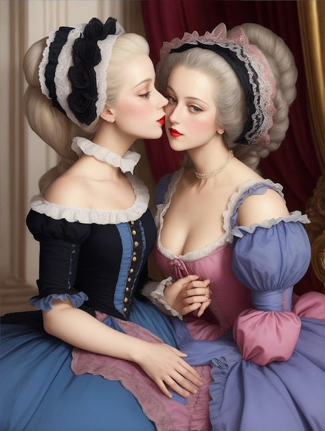 Lindas garotas casadas lindas garotas sensuais beijando arte ai criada no meio da jornada