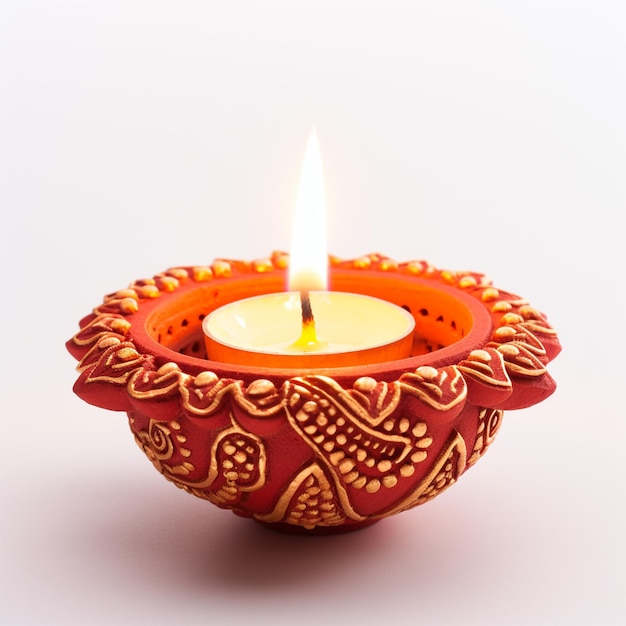 Lindas lâmpadas de óleo tradicionais em seguido Diwali