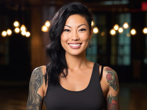 Foto lindas mulheres asiáticas tatuadas