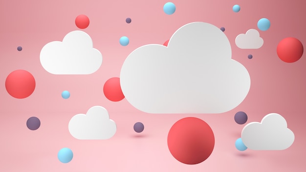 Lindas nubes sobre fondo rosa d render