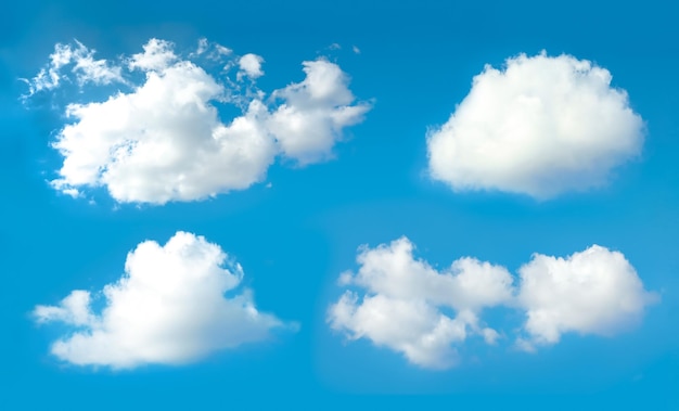 Lindas nuvens brancas no céu azul em dia ensolarado
