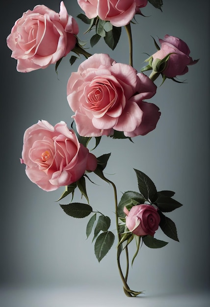 Lindas rosas para dia dos namorados ou fundo de evento romântico e obras de arte