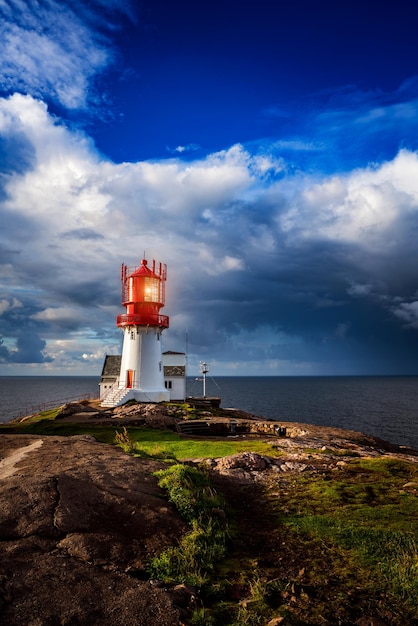 Lindesnes Fyr Lighthouse, Beautiful Nature Noruega paisaje natural