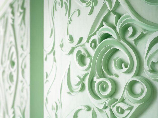 Lindo acabamento de parede de gesso veneziano decorativo verde