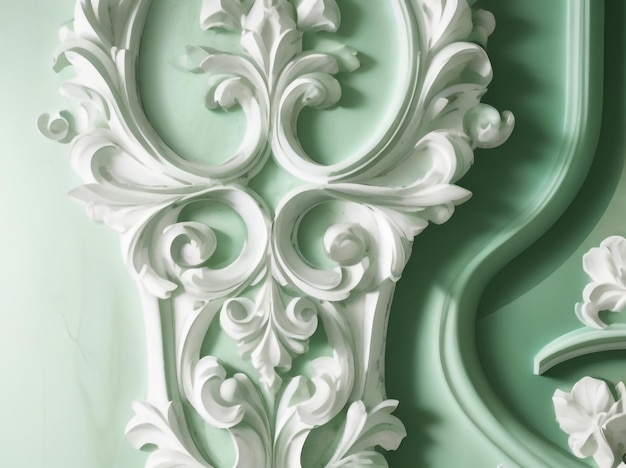 Lindo acabamento de parede de gesso veneziano decorativo verde