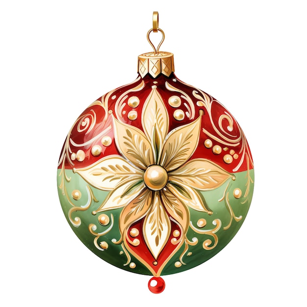 Lindo acuarela decoración de árbol de Navidad ilustración de ornamento para la Navidad