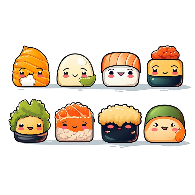 Foto lindo adhesivo de sushi para los amantes del sushi añade un toque de kawaii a tus artículos personales