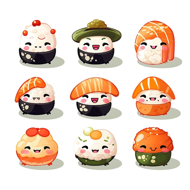 Foto lindo adhesivo de sushi para los amantes del sushi añade un toque de kawaii a tus artículos personales